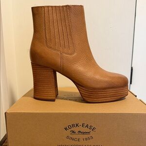 Kork-Ease Brown Leather Heeled Boots